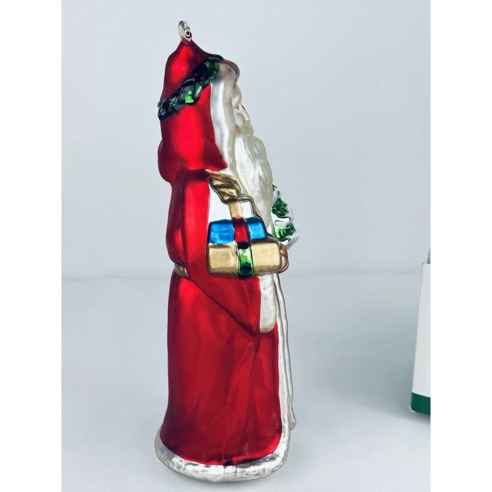 Kurt Adler Santa's World With Gifts & Tree Mercury Glass Christmas Ornament VTG